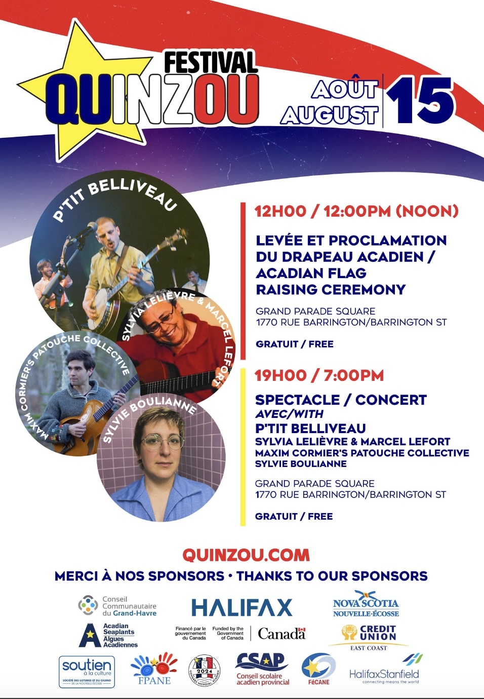Programme du Festival Quinzou 2023 d'Halifax